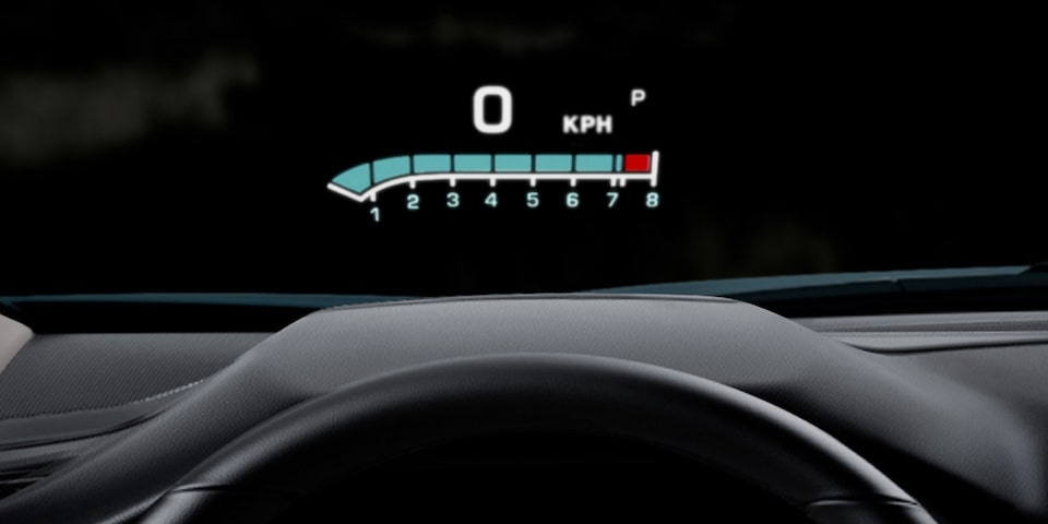 Head-Up Display configurable equipado en tu nueva GMC Acadia 2024, SUV de 3 filas de asientos