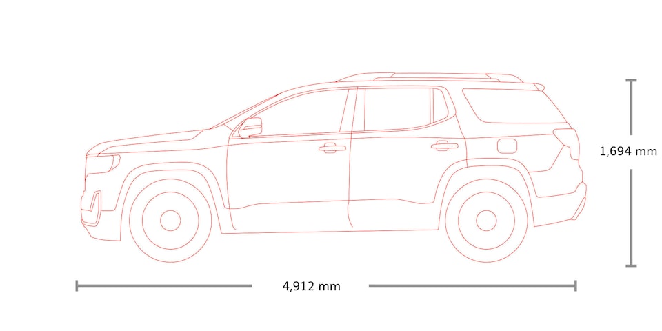 Especificaciones principales y medidas de tu SUV de tres filas de asientos, GMC Acadia 2024