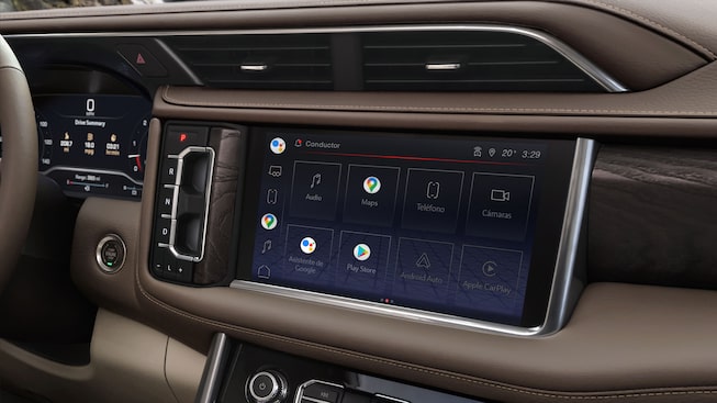 Pantalla de infoentretenimiento de 10.2 pulgadas y clúster de 12 pulgadas en GMC Yukon 2024, SUV grande equipada con tecnología Onstar 4G LTE