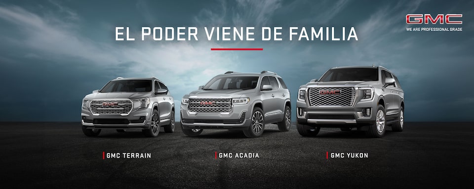 ¡El poder viene de familia! Estrena ahora una poderosa SUV premium GMC Terrain, GMC Acadia o GMC Yukon. Aprovecha las exclusivas promociones y recompensas que tenemos para ti.